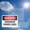 Signmission Overhead Power Lines Danger Sign, Plastic, 24in W x 18in L, 2PK OS-2PACK-DS-P-1824-L-1682 - alternate 2